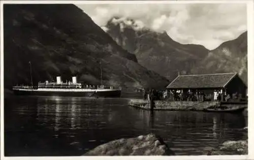 Ak Hellesylt Norwegen, Norangsfjord, HSDG Dampfer