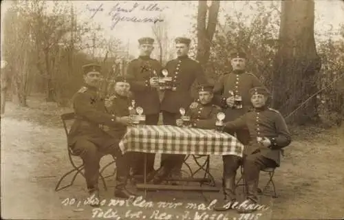 Foto Ak Wesel am Niederrhein, Deutsche Soldaten in Uniformen, Feld-Art.-Rgt. 7, I WK