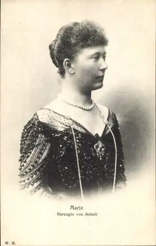 Ak Marie, Herzogin von Anhalt, geb. von Baden, Portrait