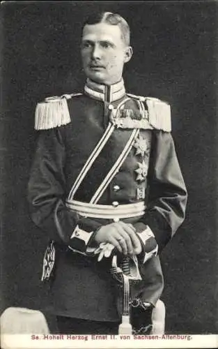 Ak Porträt Herzog Ernst II. von Sachsen Altenburg, Uniform