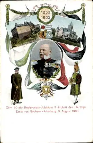 Ak Herzog Ernst von Sachsen Altenburg, 50 jähriges Regierungsjubiläum 1903