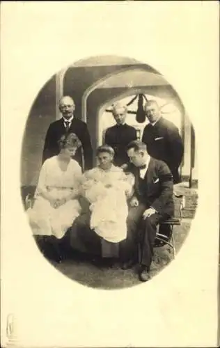 Foto Ak König Fr. August mit Margarete und Prinz Friedrich von Sachsen