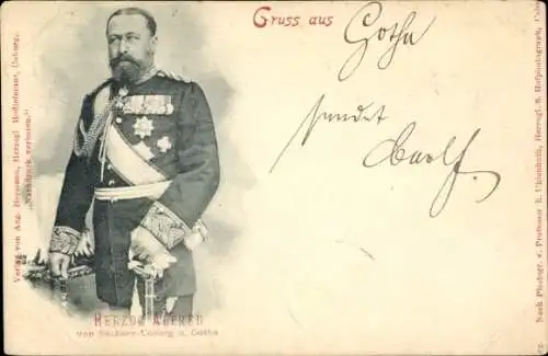 Ak Herzog Alfred von Sachsen-Coburg-Gotha, Portrait in Uniform