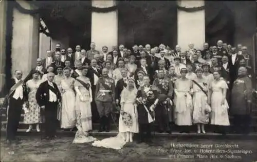 Ak Hochzeitsfeier Prinz Franz Josef v. Hohenzollern Sigmaringen, Prinzessin Maria Alix