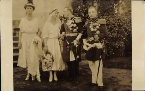 AK Prinz franz Josef v. Hohenzollern-Sigmaringen u. Maria Alix v. Sachsen, Hochzeit