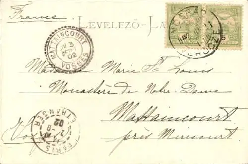 Passepartout Ak Nograd Veröcze Ungarn, Teilansicht