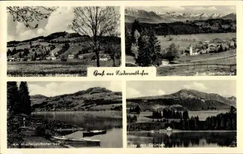 Ak Niedersonthofen Waltenhofen im Oberallgäu, Stottelberg, Niedersonthofer See, Gebirge