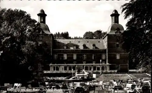 Ak Kettwig Essen im Ruhrgebiet, Schloss Hugenpoet, Terrasse