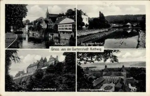 Ak Kettwig Essen im Ruhrgebiet, Altstadt, Ruhrtal, Schloss Hugenpoet, Schloss Landsberg