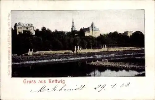 Ak Kettwig Essen im Ruhrgebiet, Teilansicht, an der Ruhr