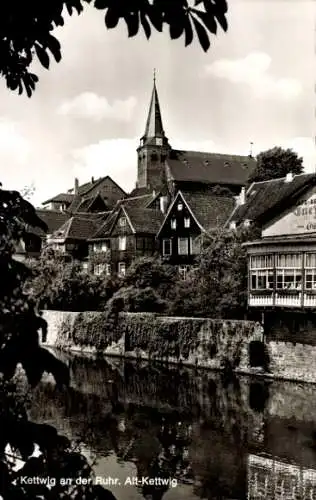 Ak Kettwig Essen im Ruhrgebiet, Altstadt, Kirche, Restaurant