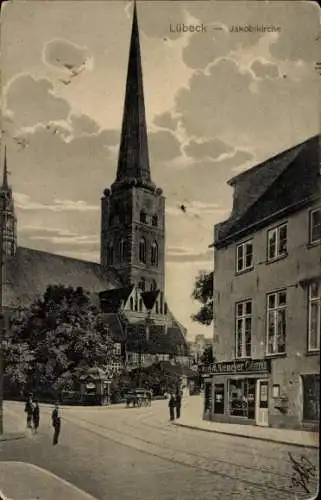 Ak Lübeck in Schleswig Holstein, Jakobikirche, Geschäft