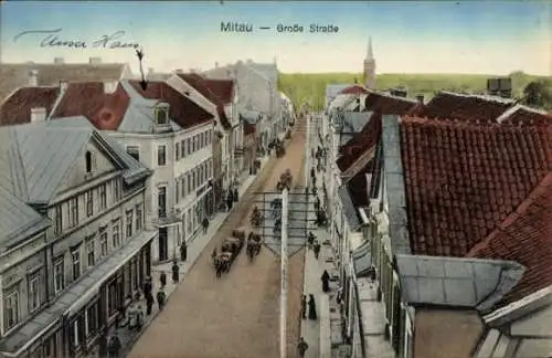 Ak Jelgava Mitau Lettland, Große Straße