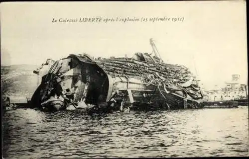 Ak Cuirass Liberte nach der Explosion, 25. September 1911