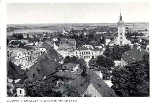 Ak Javorník Jauernig Schlesien, Gesamtansicht vom Schloss aus