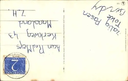 Künstler Ak Zwei Mädchen mit Blumensträußen auf einer Wiese