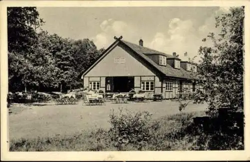 Ak Aumühle in Lauenburg, Waldschänke am Riesenbett, am Saupark Friedrichsruh, Inh. R. Berodt