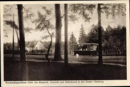 Ak Hamburg Harburg Haake, Verkaufspavillon nähe der majestät. Aussicht und Adlerhorst