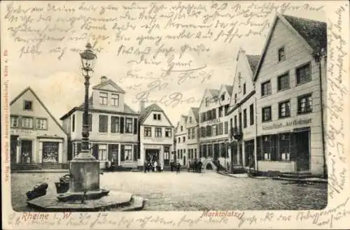 Ak Rheine in Westfalen, Marktplatz, Geschäftshäuser