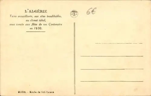 Ak Blida Algerian, Kouba de Sidi Yacoub, Versammlung, Platz