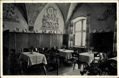 Ak Nürnberg in Mittelfranken, Restaurant Krokodil, Inneres