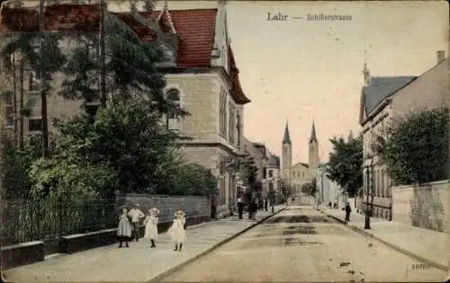 Ak Lahr im Schwarzwald Baden, Schillerstraße, Kirche