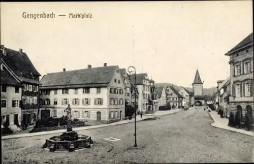 Ak Gengenbach im Schwarzwald, Marktplatz, Turm