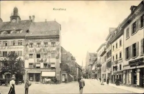 Ak Konstanz am Bodensee, Straßenpartie, Gasthof Barbarossa, Geschäfte