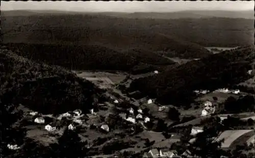 Ak Wilhelmsfeld bei Heidelberg, Unter-Mitteldorf, Panorama