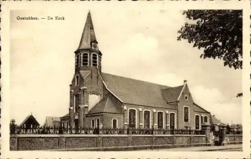 Ak Oostakker Oostacker lez Gand Ostflandern, Kirche