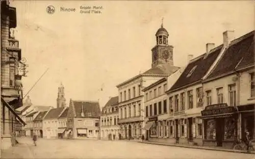 Ak Ninove Ostflandern, Groote Markt