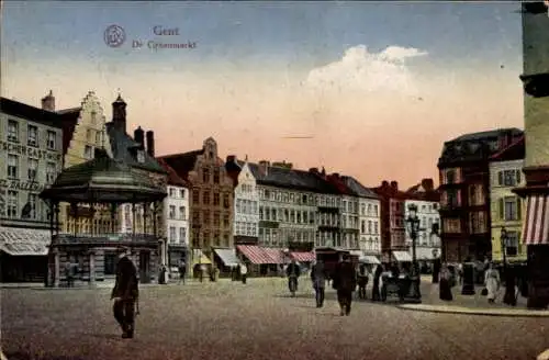 Ak Gand Gent Ostflandern, De Graanmarkt