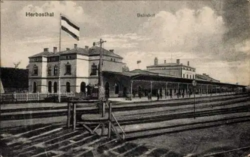 Ak Herbesthal Lontzen Wallonien Lüttich, Bahnhof, Gleisansicht