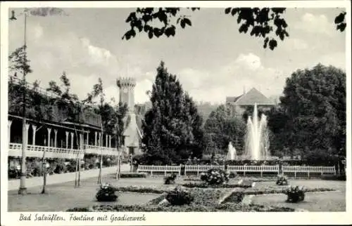 Ak Bad Salzuflen in Lippe, Fontäne, Gradierwerk