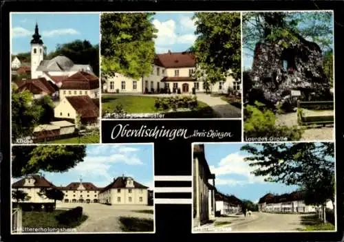 Ak Oberdischingen Alb Donau Kreis, Müttererholungsheim St. Hildegard Kloster, Kirche, Grotte