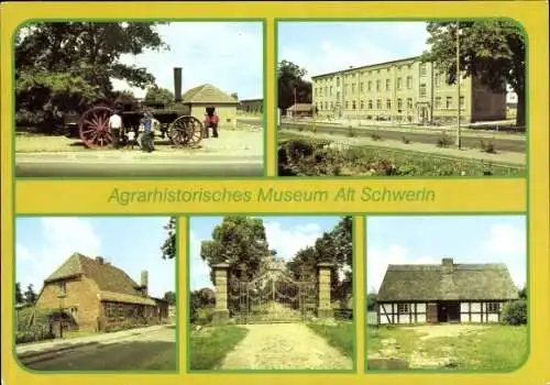 Ak Alt Schwerin Mecklenburgische Seenplatte, Agrarhistorisches Museum, Lokomobile, Alte Schule