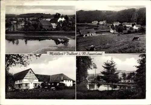 Ak Valbert Meinerzhagen, Gesamtansicht, Gasthaus Mühlhofe