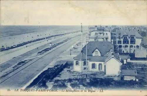 Ak Le Touquet Paris Plage Pas de Calais, Semaphore, Digue