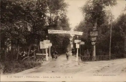 Ak Le Touquet Paris Plage Pas de Calais, Entree de la Foret