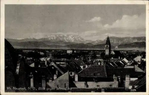 Ak Wiener Neustadt in Niederösterreich, Blick gegen Schneeberg