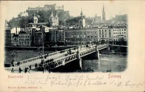 Ak Salzburg in Österreich, Staatsbrücke