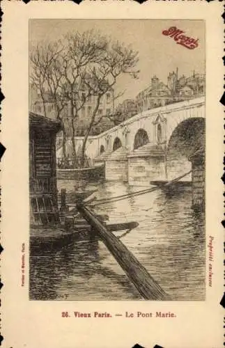 Künstler Ak Paris, Pont Marie