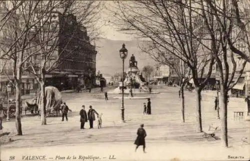 Ak Valence Drôme, Place de la République