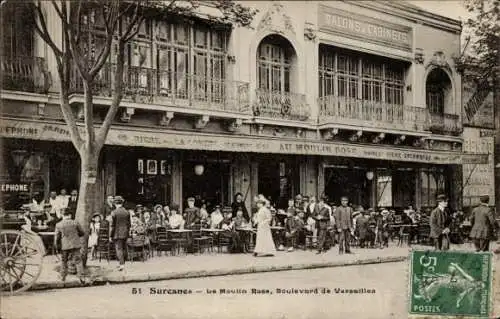 Ak Suresnes Hauts de Seine, Le Moulin Rose, Boulevard de Versailles