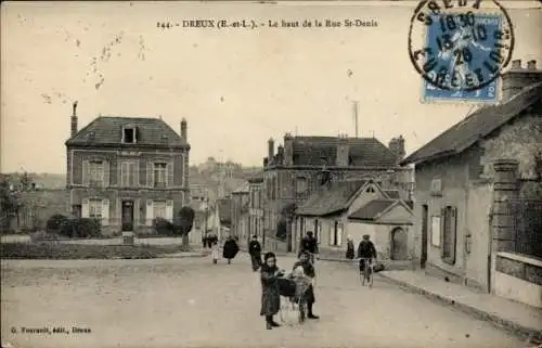 Ak Dreux Eure et Loir, Die Spitze der Rue St-Denis