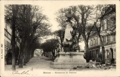 Ak Melun Seine et Marne, Pasteur-Denkmal