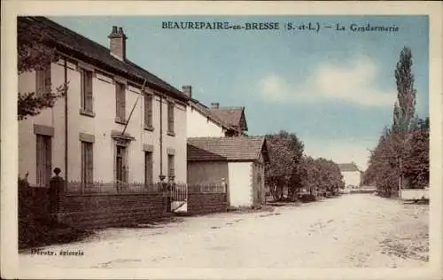 Ak Beaurepaire-en-Bresse Saône-et-Loire, Die Gendarmerie