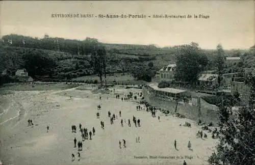 Ak Sainte Anne de Portzic Brest Finistère, Hotel-Restaurant de la Plage