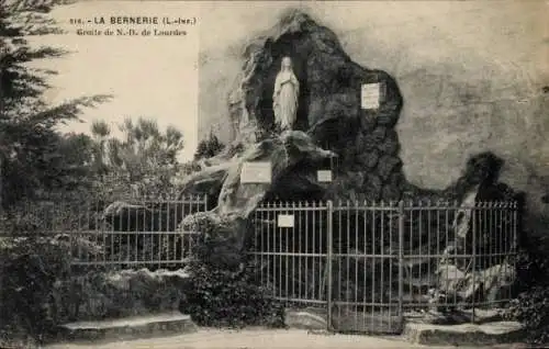 Ak La Bernerie in Retz Loire Atlantique, Höhle von N.-D. von Lourdes