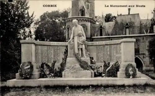 Ak Corbie Somme, Das Kriegsdenkmal